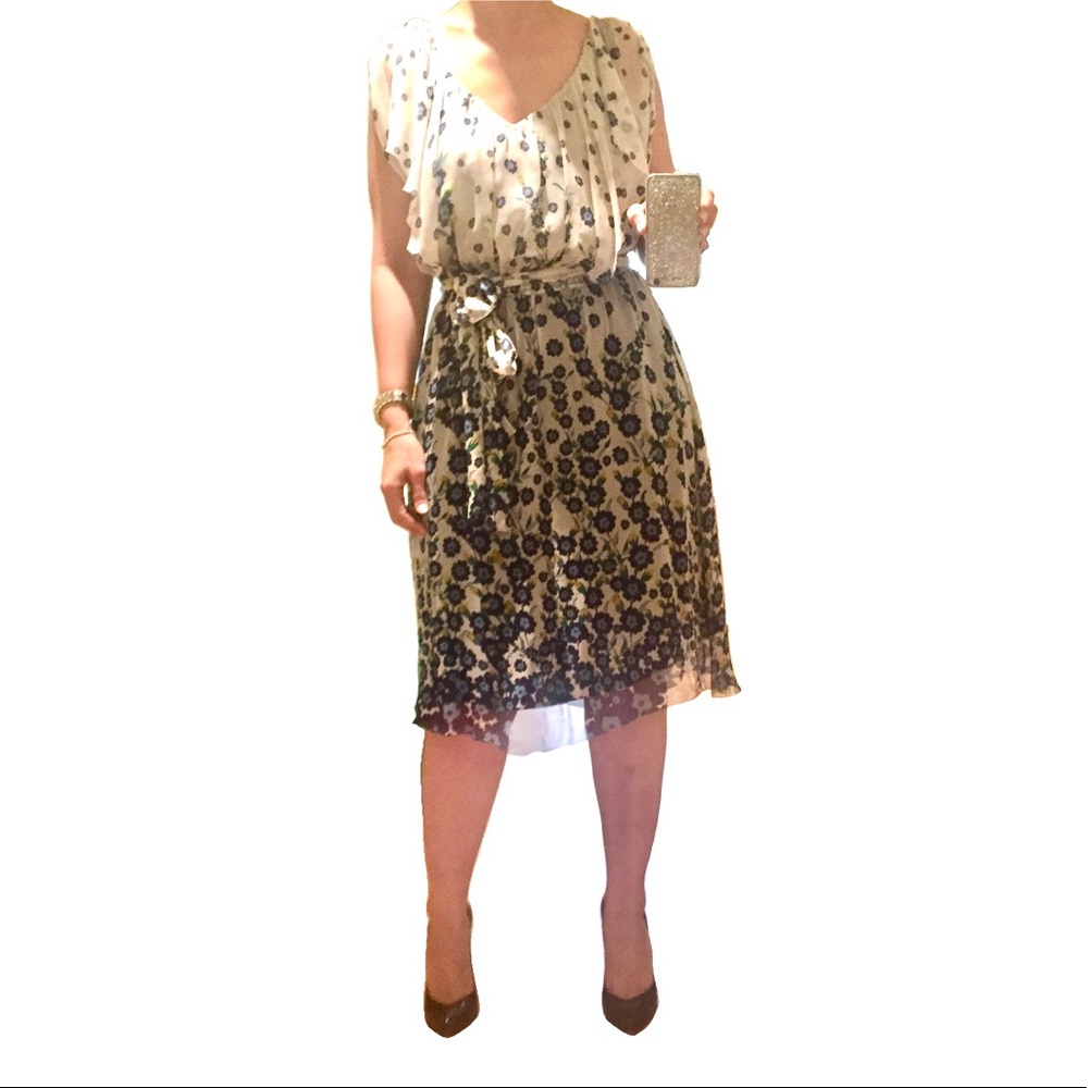 DVF Silk Floral Dress 12 EUC